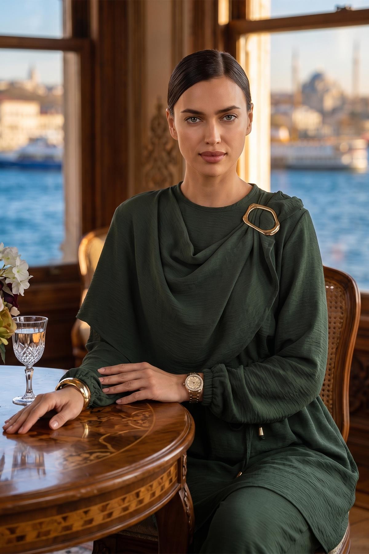 Toka Detaylı Pantolonlu Takım Haki SS2901