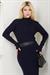 Kemerli Fitilli Triko Elbise Lacivert SS2598