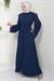 Kolu ve Omzu İncili Ferace Lacivert HM2425