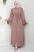 Kolu ve Omzu İncili Ferace Pembe HM2425
