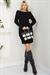 Madonna Yaka Fitilli Triko Elbise Siyah SS2569