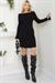 Madonna Yaka Fitilli Triko Elbise Siyah SS2569