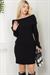 Madonna Yaka Fitilli Triko Elbise Siyah SS2569
