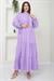 Önü Fırfırlı Kolu Bağlamalı Elbise Lila SS2078