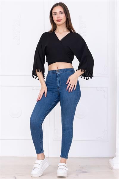 Bağlamalı Bluz Siyah SS2747