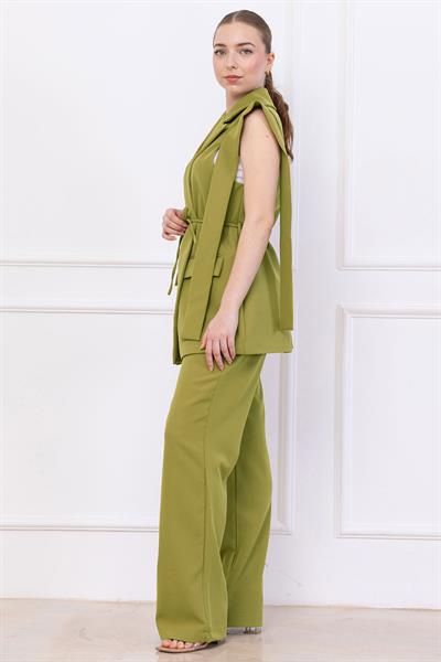 Bağlamalı Yelekli Takım Yağ Yeşili SS2750