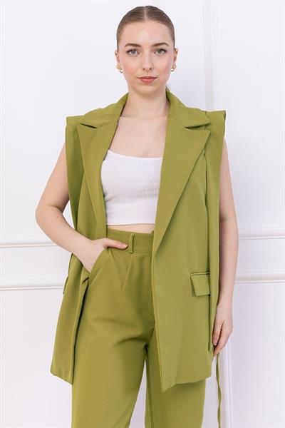 Bağlamalı Yelekli Takım Yağ Yeşili SS2750