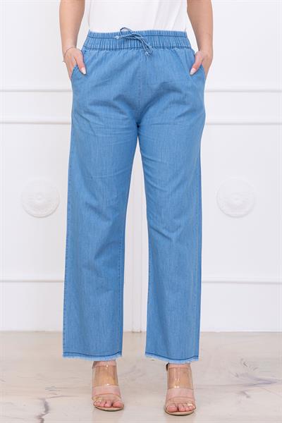 Beli Lastikli Pantolon Açık Mavi SS2726