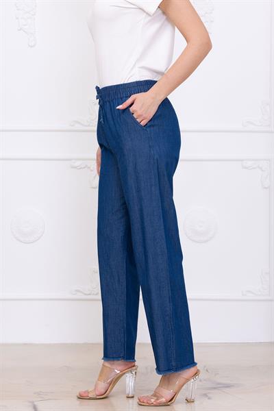 Beli Lastikli Pantolon Koyu Mavi SS2726