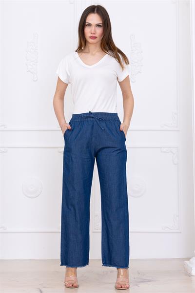 Beli Lastikli Pantolon Koyu Mavi SS2726