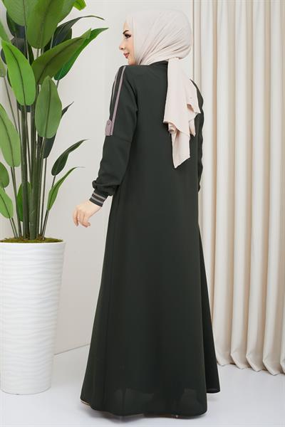 Biye Detaylı Ferace Haki SS02045