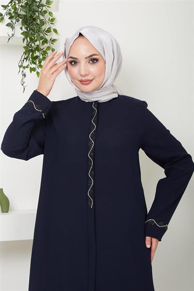 Desita Taş Detaylı Ferace Lacivert HM2469