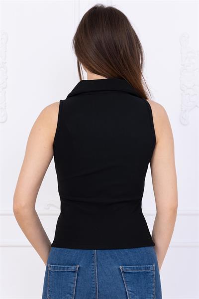 Fermuarlı Yelek Siyah SS2742