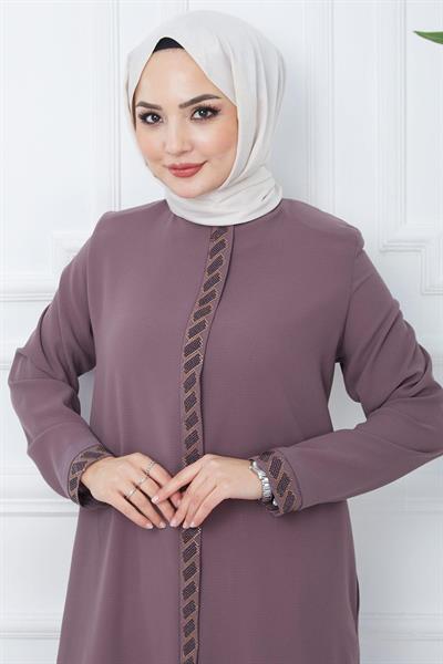 Gizem Taşlı Ferace Gül Kurusu HM2358