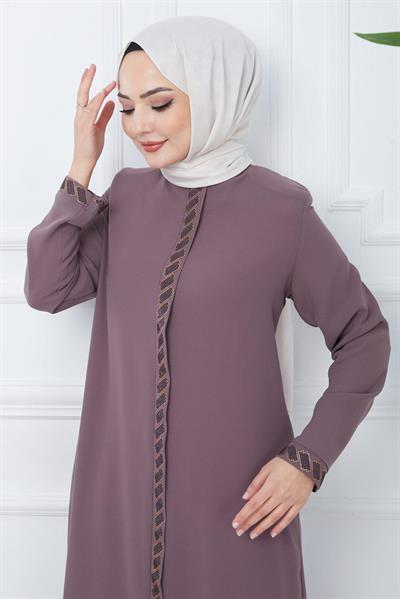 Gizem Taşlı Ferace Gül Kurusu HM2358