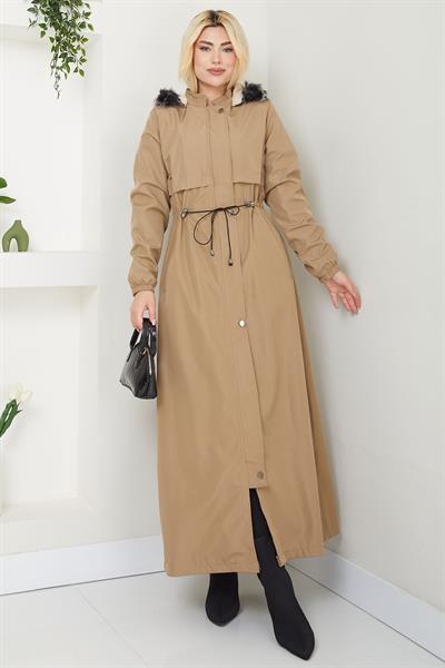 İçi Kürklü Tam Boy  Mont Vizon SS2331