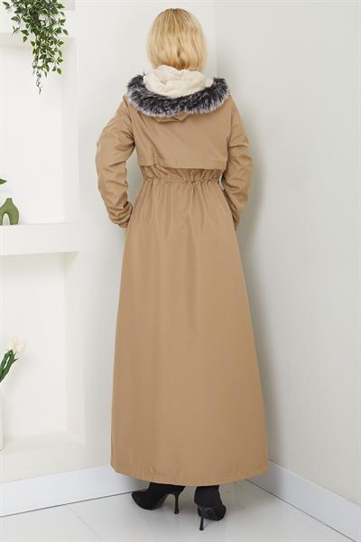 İçi Kürklü Tam Boy  Mont Vizon SS2331