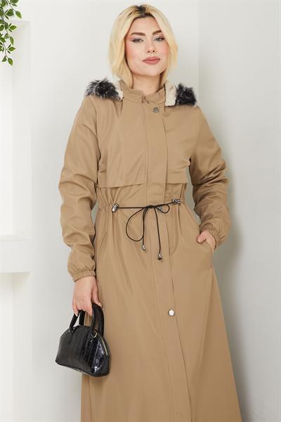 İçi Kürklü Tam Boy  Mont Vizon SS2331