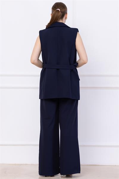 Kemerli Yelekli Takım Lacivert SS2749