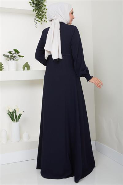 Kolu Gipeli Nakış Detaylı Mevlana Ferace Lacivert HM2484
