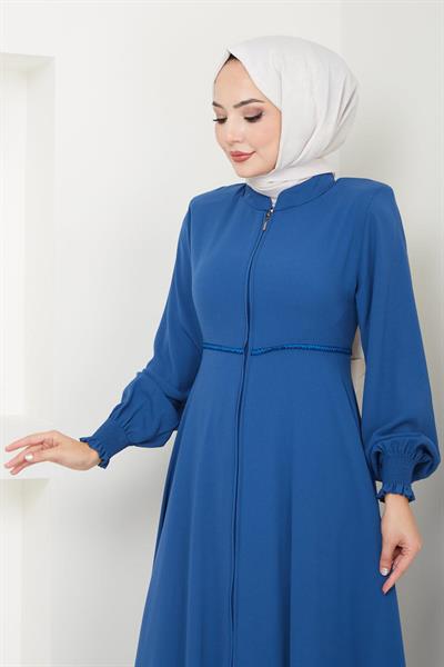Kolu Gipeli Nakış Detaylı Mevlana Ferace İndigo HM2484