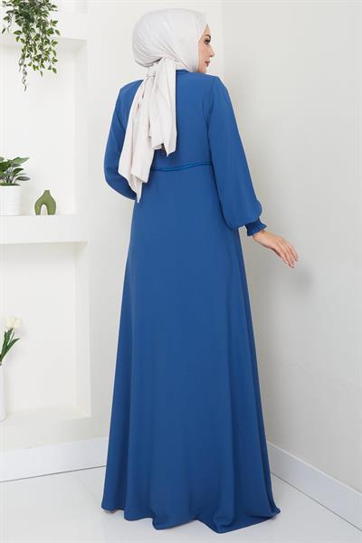 Kolu Gipeli Nakış Detaylı Mevlana Ferace İndigo HM2484
