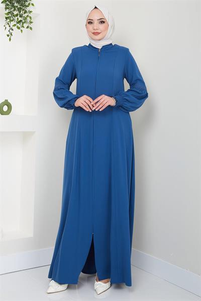 Kolu Nakışlı Ferace İndigo HM2412