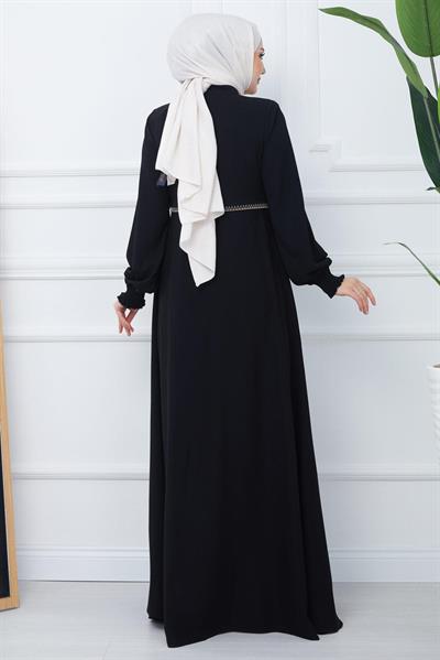 Nakışlı Mevlana Ferace Siyah HM2359