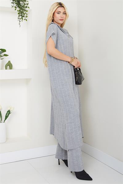 Pantolonlu Triko Takım Gri SS2585