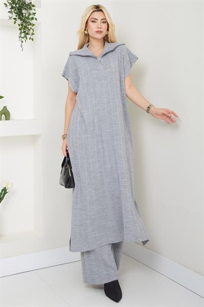 Pantolonlu Triko Takım Gri SS2585