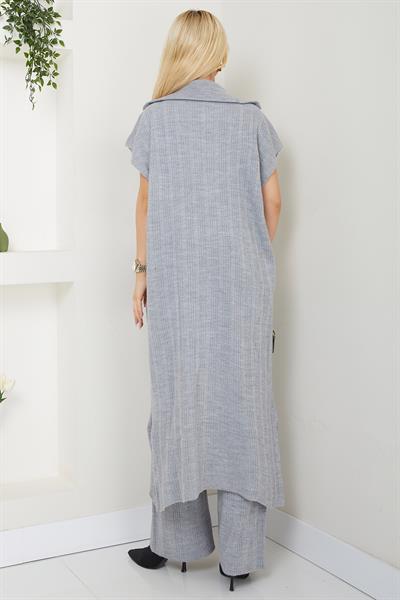 Pantolonlu Triko Takım Gri SS2585