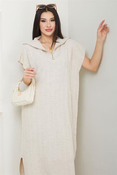 Pantolonlu Triko Takım Krem SS2585