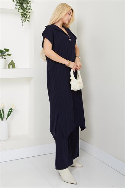 Pantolonlu Triko Takım Lacivert SS2585