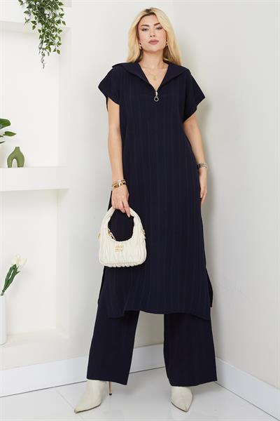 Pantolonlu Triko Takım Lacivert SS2585