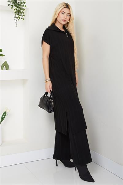 Pantolonlu Triko Takım Siyah SS2585