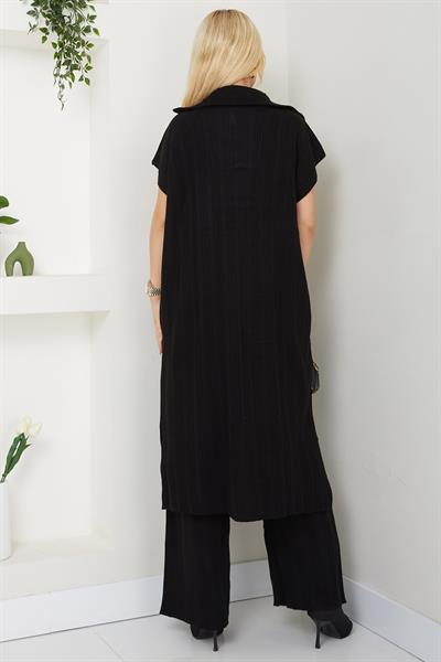 Pantolonlu Triko Takım Siyah SS2585