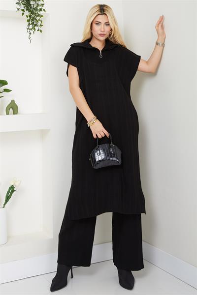 Pantolonlu Triko Takım Siyah SS2585