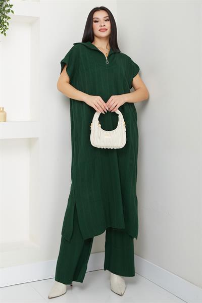 Pantolonlu Triko Takım Zümrüt SS2585