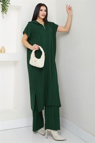 Pantolonlu Triko Takım Zümrüt SS2585