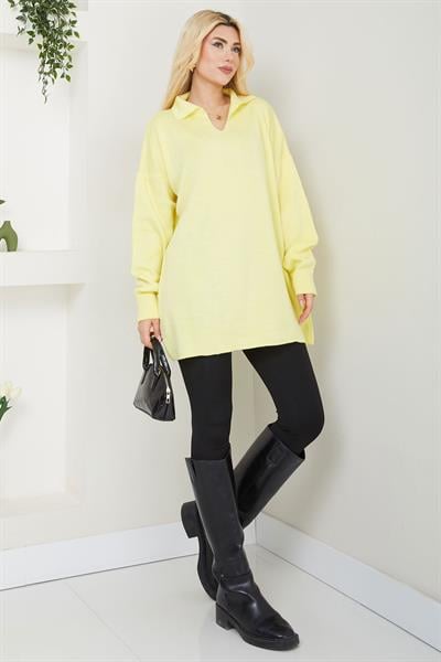 Polo Yaka Triko Kazak SS2616 Sarı