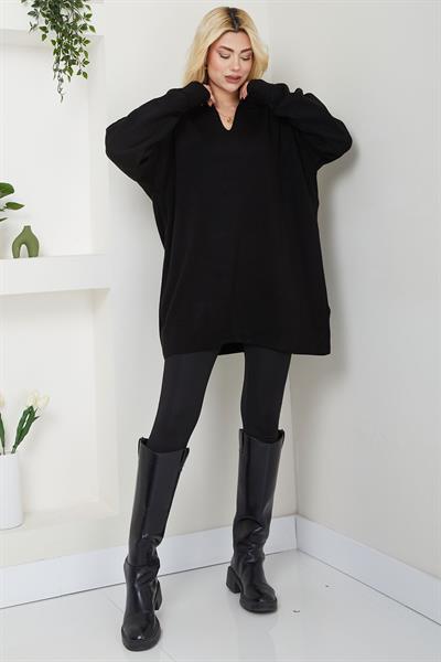 Polo Yaka Triko Kazak SS2616 Siyah