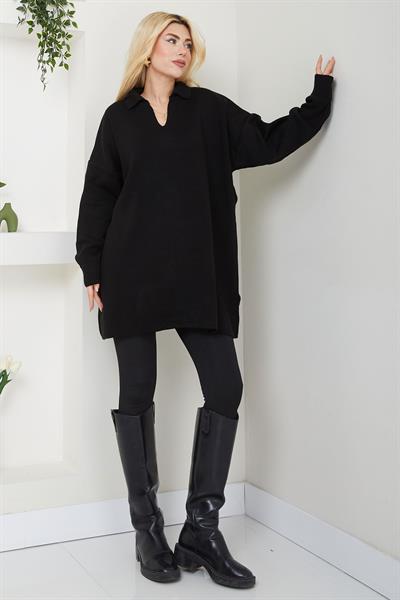 Polo Yaka Triko Kazak SS2616 Siyah
