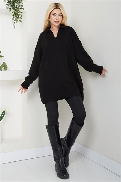 Polo Yaka Triko Kazak SS2616 Siyah