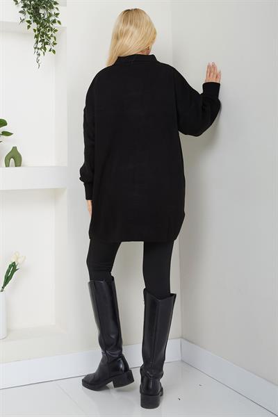 Polo Yaka Triko Kazak SS2616 Siyah