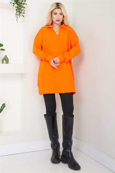 Polo Yaka Triko Kazak SS2616 Turuncu