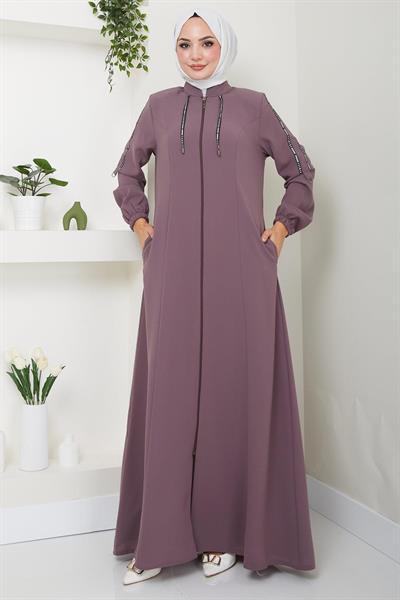 Şeritli Spor Ferace Gül Kurusu HM2483