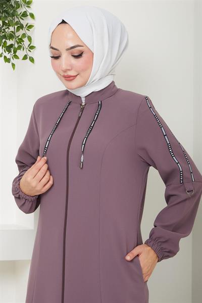 Şeritli Spor Ferace Gül Kurusu HM2483