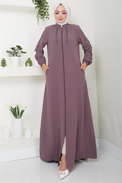 Şeritli Spor Ferace Gül Kurusu HM2483
