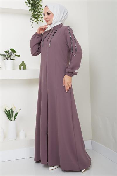 Şeritli Spor Ferace Gül Kurusu HM2483