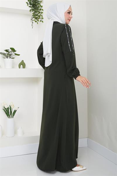 Şeritli Spor Ferace Haki HM2483